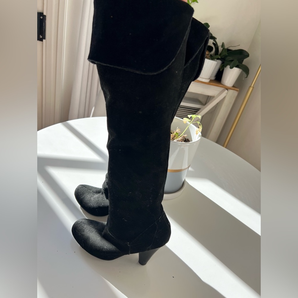 Black suede over the knee boots size 7